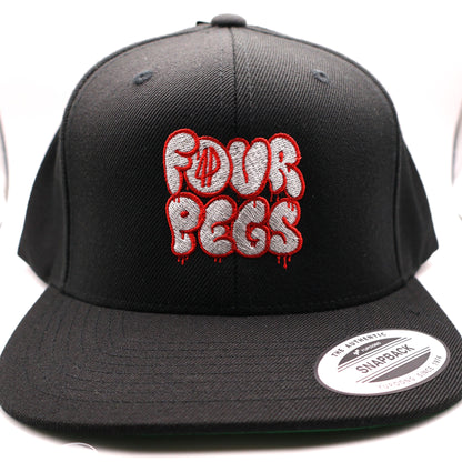 Fourpegsbmx Graffiti Snapback Kappe / Cap Black/Red/White