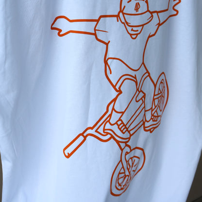 Fourpegsbmx SvB T-Shirt White/Black/Orange