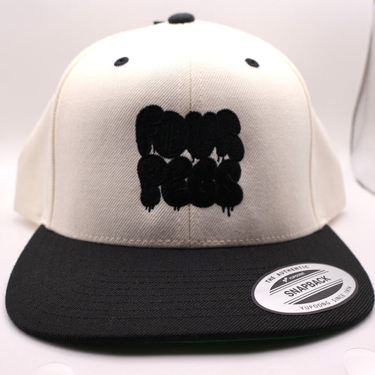 Fourpegsbmx Graffiti Snapback Kappe / Cap Pastel White/Black