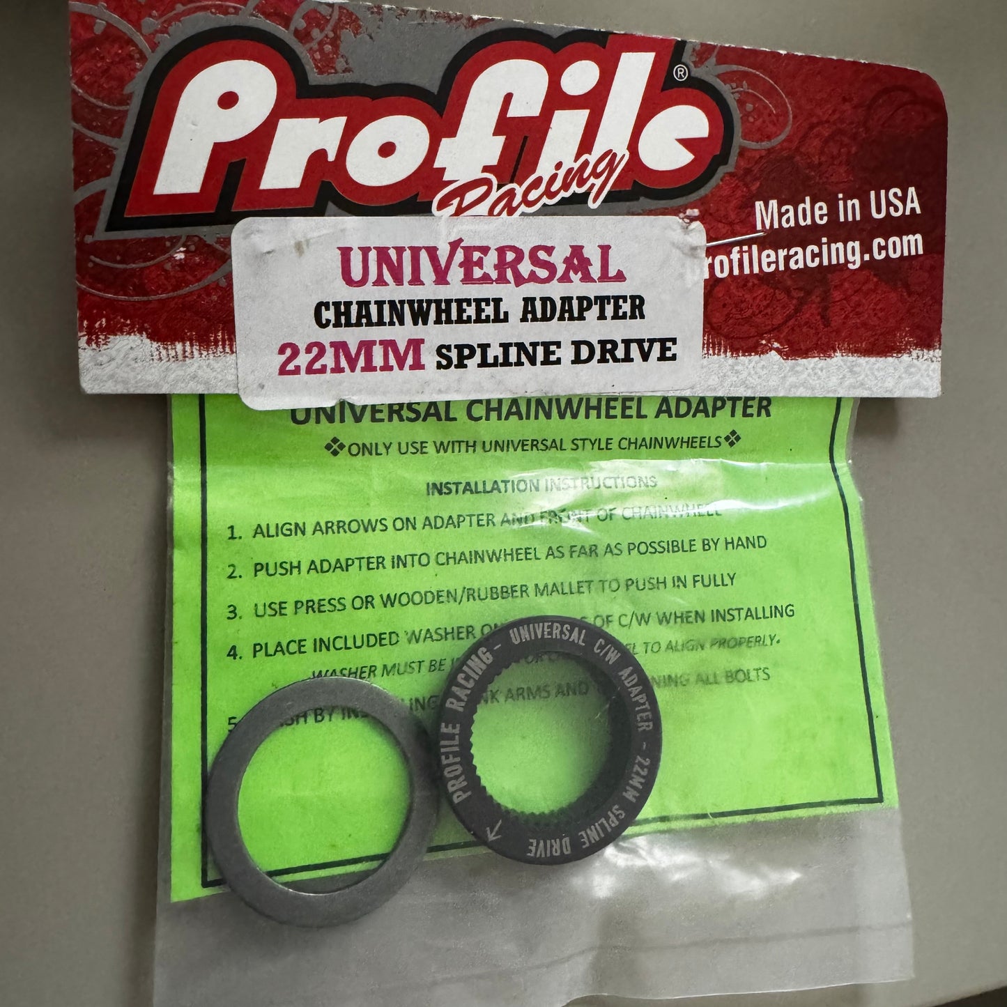 Profile Spline Drive Kettenblatt Adapter / Sprocket Adaptor 22mm