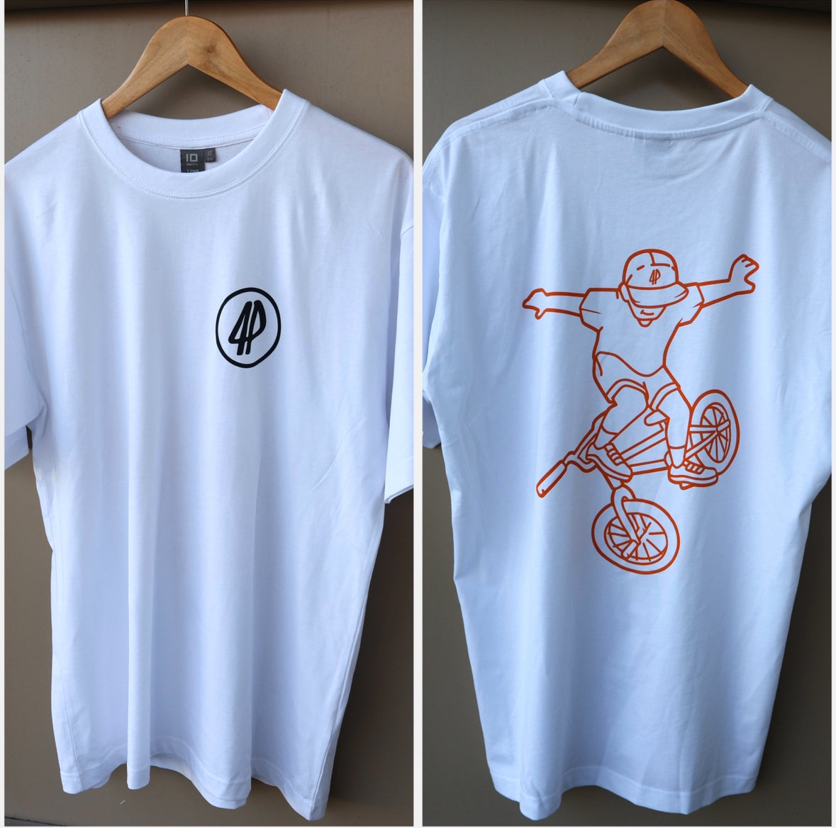 Fourpegsbmx SvB T-Shirt White/Black/Orange