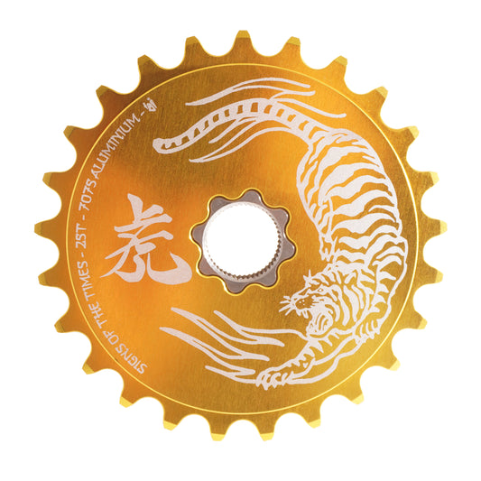 IGI Tiger (Signs Of The Times) AL/Titanium Spline Drive 19mm Kettenblatt / Sprocket Gold